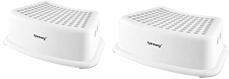 Rainberg Step Stool for Kids, Sturdy Double Step Stool for Toddlers, Anti-Slip Stool, Toddler's Stool for Potty Training and Use in the Kitchen and Bathroom, Easy to Clean and Portable (2)