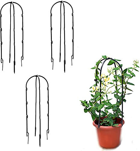 VKTY Set ot 3 Jardín Planta Pot Obeliscos 45cm Plástico Jardín Obelisco Libre de pie Escalada Planta Soporte Marco Exterior Enrejado