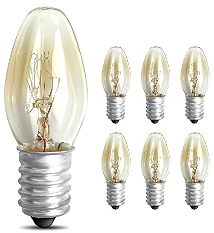 FOXNSK 6 st glödlampor E14 15W 220V dimbar 2700K varm vit ersättningslampa för elektrisk doftlampa vaxlampa saltlampa