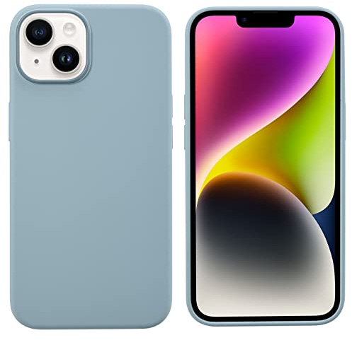 iPhone 14 fodral, mobiltelefonfodral iPhone 14 silikon ultratunn stötsäker med mjuk mikrofiberduk foder skal för Apple iPhone 14. (6,1 tum, agave grön)