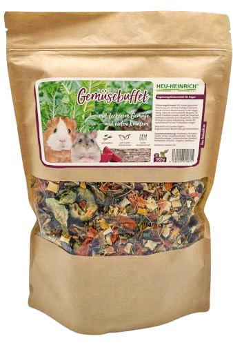 HEU-HEINRICH® - 350g - Gemüsebuffet - Ergänzungsfutter für Nager - getreidefrei - entstaubt - ohne künstliche Zusätze - artgerechtes Futter