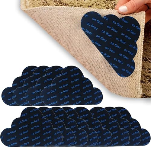 12 Pcs Rug Gripper for Laminate Floor Anti-Slip Rug Sticker Cloud Pattern Washable Resuable Carpet Stickers
