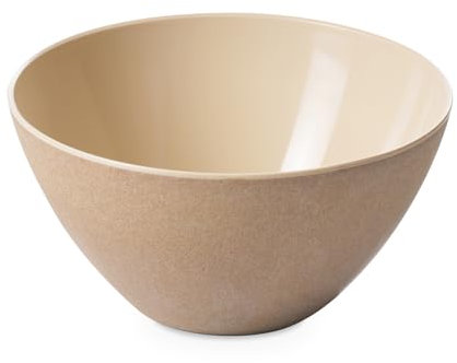 Omada Design - Insalatiera da 3,5 lt - Contenitore in plastica e legno - Ciotola durevole e infrangibile - Made in Italy - Linea Ecoliving - Avorio