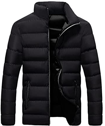 Générique Doudoune Homme Hiver Chaud Zippé Puffer Body Warmer Homme Confortable Épaisse Manteau Doublée Blouson Avec Poches Parka Casual Chic Veste Matelassée Pour Homme Outdoor Jacket Col Montant