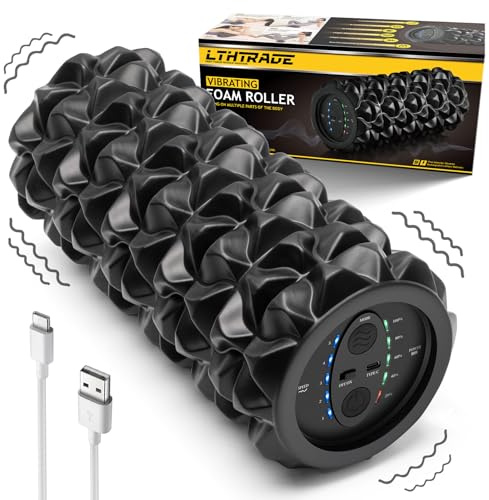 LTHTRADE Vibrating Foam Roller, High Density Massage Roller for Back Pain Relief & Muscle Recovery and Physical Therapy, 5-Speed Rechargeable Exercise Roller, 2 Modes