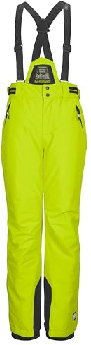 killtec Bambini e Ragazzi Pantaloni da Sci/Funzionali con Pettorina Staccabile, Protezione Bordi e paraneve KSW 214 BYS Ski PNTS, Neon-Gelb, 128, 43651-000