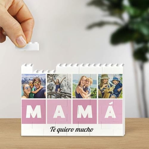 Transparent Gift Puzle de Bloques Mamá con Cubos Horizontales Personalizado. Rompecabezas de Bloques con Foto. Puzzle. Regalos Originales para Mujeres. Regalos Personalizados Día de la Madre