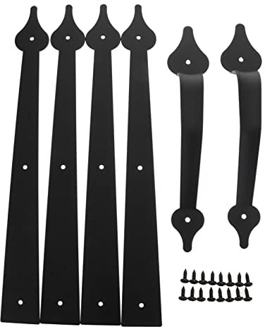 UKCOCO Maniglia Per Porta Da in Acciaio Al Carbonio Cerniere Robuste Per Porta Da Garage Porta Da Magazzino Granaio Facile Installare e Utilizzare