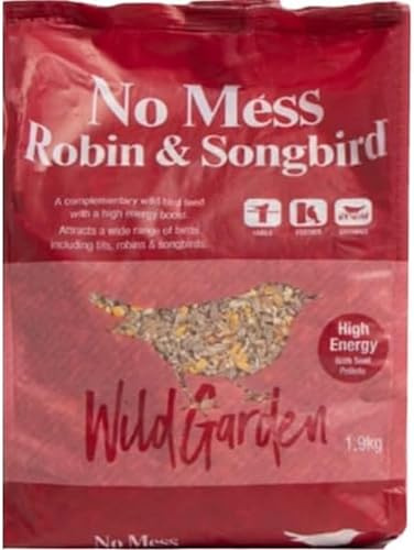 Ark Future Wild Garden No Mess Robin & Songbird Feed 1.9kg – High Energy Protein-Rich Bird Seed Mix – Year-Round No Waste Wild Bird Food for Robins, Tits & Songbirds