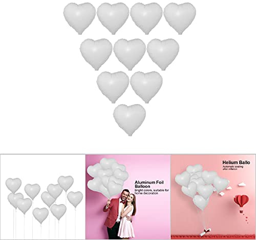 HEEPDD Palloncini in Foglio di Alluminio da 10 Pezzi da 18 Pollici, Palloncini a Forma di Cuore a Chiusura Automatica per Decorazioni di Compleanno per Matrimoni, Colori Vivaci (a forma di cuore)