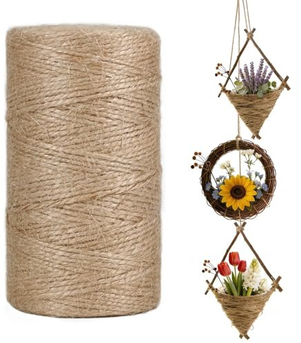 Carehabi Corda per Tiragraffi Ø 1.5mm*200m Spago per Decorazioni Cordino Juta Spago Juta Corda Tiragraffi per Gatti per Artigianato, Arredamento, Gatto, Giardinaggio
