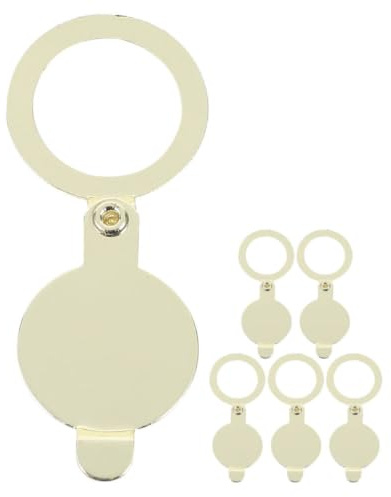 SHINEOFI 6 Pièces Cache-jonction en Cuivre pour Œilleton de Porte, Protection Anti-regard, Installation Facile, pour Appartement et Hôtel, Sécurité Renforcée