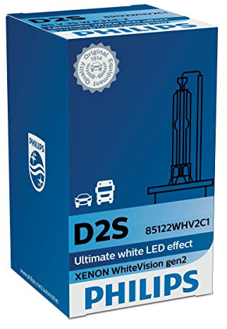 Philips WhiteVision Xenon Headlight Bulb D2S Gen2, Single Blister Pack 85122WHV2C1