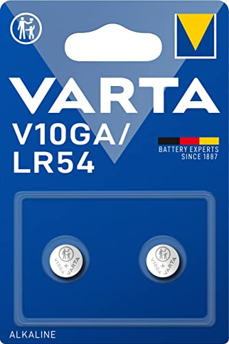 VARTA Batterien Knopfzellen V10GA/LR54, 2 Stück, Alkaline Special, 1,5V, für Spielsachen, Taschenrechner, Messgeräte, kompakt mit langanhaltender & hoher Leistung