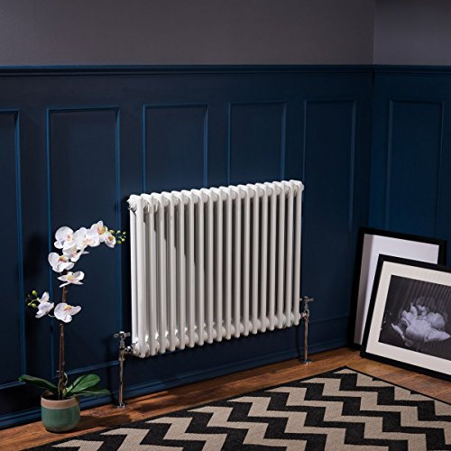 Warmehaus - Traditional Cast Iron Style White Double Column Horizontal Radiator 600 x 830 mm