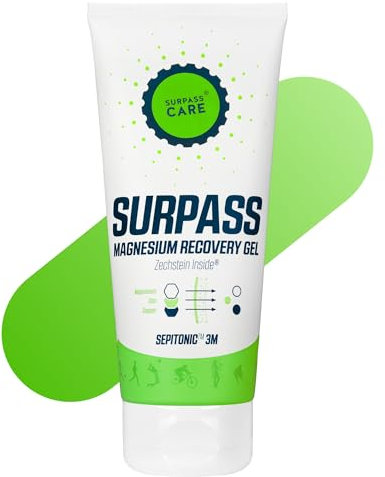 SURPASS Magnesium Recovery Gel 200 ml - Zechstein Magnesium boosted by Sepitonic 3M - Restless Legs, Muscle Cramps, Joint Relief & Sleep - Effective Post-Activity Regeneration – Menthol Cooling Effect
