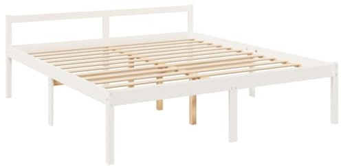 vidaXL Letto per Anziani Bianco 180x200 cm Super King Legno di Pino