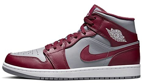Jordan Herren Air 1 Mid Team Red Grey White 10.5, Rot/Ausflug, einfarbig (Getaway Solids), 44 EU