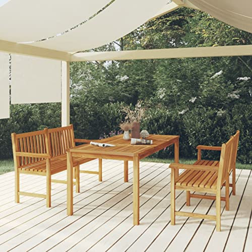 Tidyard 3 delar. Matgrupp trädgård med bänk, ölträdgårdsset, terrassmöbelset för 4 personer, trädgårdsset sittgrupp, trädgårdsset i massivt trä teak