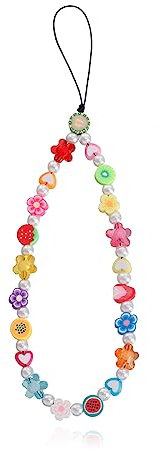 PLABBDPL Cordón para teléfono móvil con cuentas, cordón para teléfono con cuentas de cristal, tiene una función antipérdida y antipérdida, adecuado para la correa de la cadena del teléfono del encanto