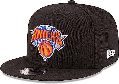 New Era NBA Black 9FIFTY Adjustable Snapback Hat Cap One Size Fits All, New York Knicks Black, One Size
