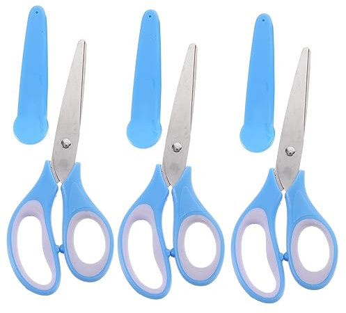 ABOOFAN 3st Schülerschere Aus Gummi Und Kunststoff Mit Hülse Kleine Schere Kinder Basteln Eine Schere Kinderschere Ab 3 Jahren Nähschere Papier Geschnitten Ärmel Kleinkind Rostfreier Stahl
