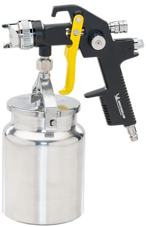 MICHELIN - Pistola de pintura profesional Tipo de succión con tanque de 1 L - Boquilla de 1,5 mm - Consumo de aire: 240 l/min - Presión de funcionamiento: 3-4 bar