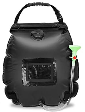 NUZAMAS Bolsa de ducha solar portátil de 20 litros, bolsa de ducha con cabezal de ducha, para camping, senderismo, natación