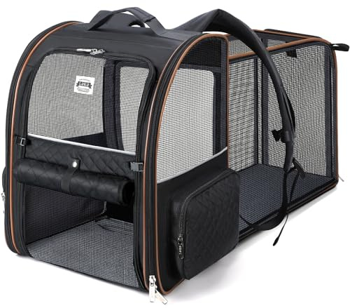 Lekesky Large Expandable Cat Carrier Backpack for Dogs & Cats Up to 25 Lbs