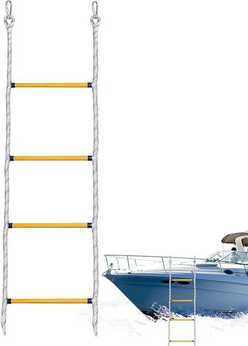 Escape de Incendios con Mosquetón, Escalera de Cuerda de Escape, Escalera de Rescate, Carga de 300 KG, Escalera contra Incendios para Emergencia Evacuación Rescate, Adecuado para Balcón Ventana