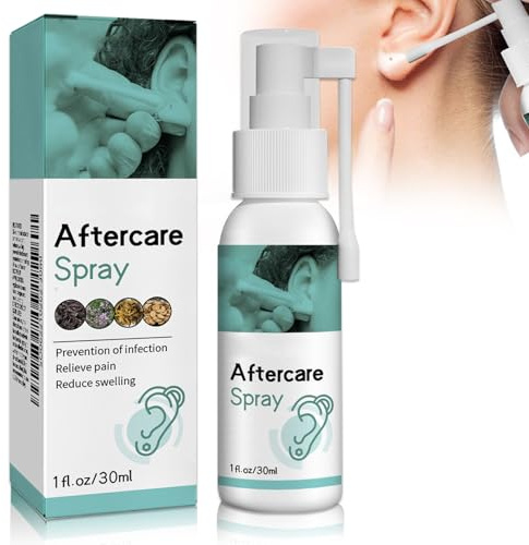Pie-rcing Aftercare Spray - Ear-Hole Cleaning Solution Spray Cooling & Nourishing, Suitable for Care Ears, Nose, Tongue, Navel
