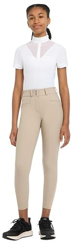 LeMieux Young Rider Izzy Full Seat Breeches - Childrens Equestrian Horse Riding Trousers - Silicone Grip - Almond - 11-12years