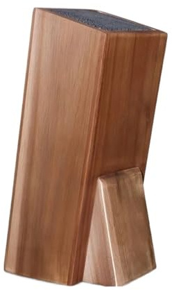 Générique Porte-Couteau Universel de Cuisine, Support en Bois d'acacia avec Poils for comptoir, Bloc Solide