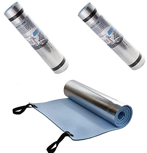 ADEPTNA Set of 2 Heavy Duty Waterproof Roll Up Foil Camping Hiking Mountaineering Picnic Exercises Mat Eva Foam Sleeping Mattress Thermal Insulated – It Keeps Cold And Dampness Away