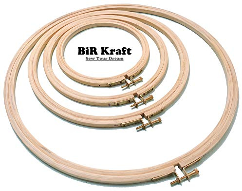 AASh BiR Kraft Wooden Cross Stitch | Embroidery Hoop Ring Frame from 4 to 18 | Brass Screw Your Selected Size (1 x 12 inch (30.5 cm))