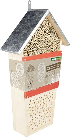 Windhager hôtel à Insectes Tower - Bois et Bambou - abris à Abeilles, nichoir, hôtel à Insecte Bois - Insectes pour Abeille Papillon Coccinelle, Abris pour Abeilles et nichoirs à Suspendre