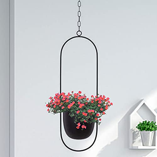 ARSBORUI Macetero colgante de metal, moderno, decorativo, colgante bohemio, colgante para plantas, soporte para plantas, maceta colgante para interior y exterior, techo, balcones, decoración de pared