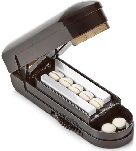 Tagliapillole per pillole piccole - Tagliapillole divisore multiplo per pillole piccole e grandi, Tagliapillole multiplo con taglierino per allineamento accurato della pillola