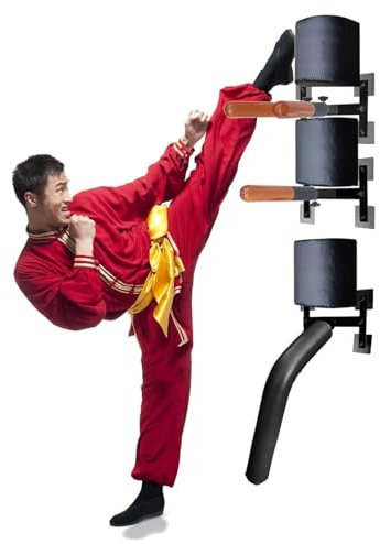 Mannequin traditionnel Wing Chun en bois, support mural pour arts martiaux, hauteur réglable, piquets à ressort Kung Fu pour entraînement en intérieur
