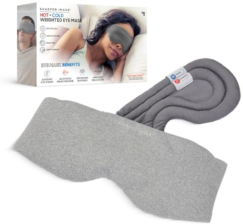 SHARPER IMAGE - Gewichts Schlafmaske - Augenentlastung - Migräne - Wärme-/Kältetherapie - Stressabbau & Reduzierung von Augenringen - Wiederverwendbar & Langlebig - Wellness - Entspannung & Schlaf