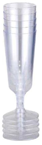 30 Eleganti Flûte in Plastica con base colori a scelta Champagne Calici in Plastica Rosa celesti trasparenti Bicchieri Spumante per Feste Matrimoni Addio al Nubilato Resistenti e Riutilizzabili