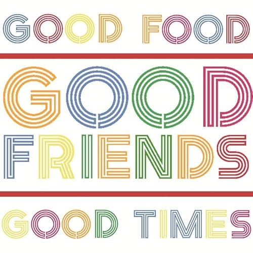 Paper+Design 20 Servietten Sprüche Gutes Essen, gute Freunde als Tischdeko Papierservietten mit Motiv, 33 x 33cm