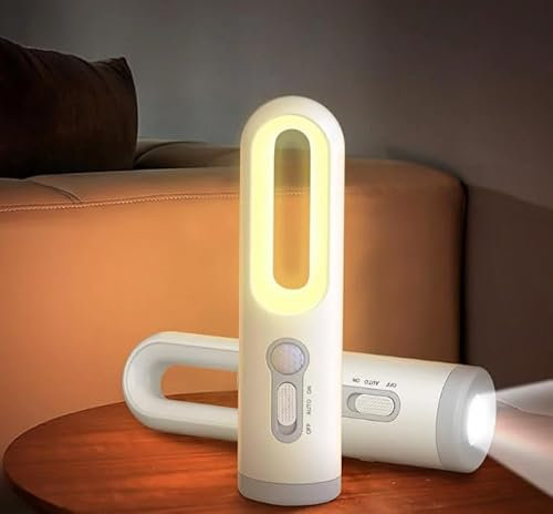 Garden Mile Motion Sensor LED Rechargeable Nightlight 2 in 1 Safety Night Light Hallway Stairs Wall Light, Motion Sensor Night Lights Portable LED Emergency Torch Light