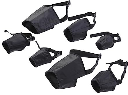 HOLIDYOYO 7pezzi Museruola Regolabile Per Cani Nero Antimorso Antiabbaio Traspirante Piccola Media e Grande Leggera e Confortevole Per Protezione Sicura Degli Animali