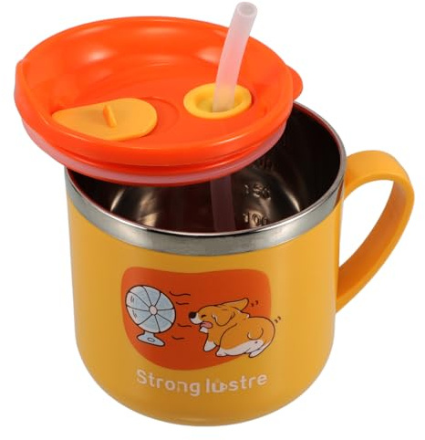 BESPORTBLE Tasse Entraînement pour Tout Petits Acier Inoxydable avec Échelle Design de Dessin Mignon Tasse Isolante à Double Couche pour Lait et Eau Gobelet Pratique