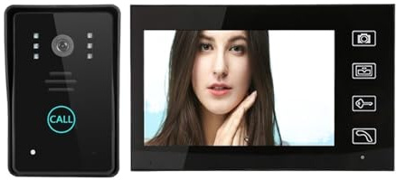 7 Video Dörrtelefon Intercom System Trådlös Videodörrklocka 2 Monitor Dörrkamera Infared Hem Lägenhet TvåVäGsljud(B KIT)