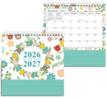 Juguta Calendario de Sobremesa 2026,Calendario Neutral de Escritorio para Escribir 1 mesPlanificador Mensual para Oficina, para Escritura y Planificación Diaria