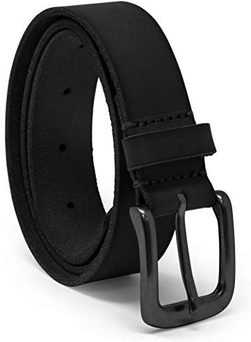 Timberland Boys' Leather Belt for Kids, Black/Classic, Large