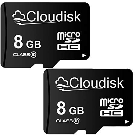 Cloudisk 2Pack 8GB Micro SD Karte MicroSD Speicherkarte Klasse 10 mit SD Adapter (2 Pack 8 GB)