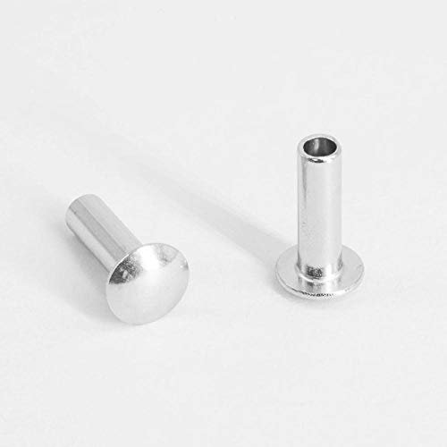 Ningvong Cabeza Redonda Plana de Acero Inoxidable 304, Remache Semi-Hueco, Remache Hueco de Cabeza Redonda, Clavo Hueco-M2.5 * 18